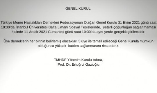TÜRKİYE MEME Hastalıkları DERNEKLERİ FEDERASYONU