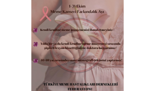 1-31 EKİM MEME KANSERİ Farkındalık Ayı